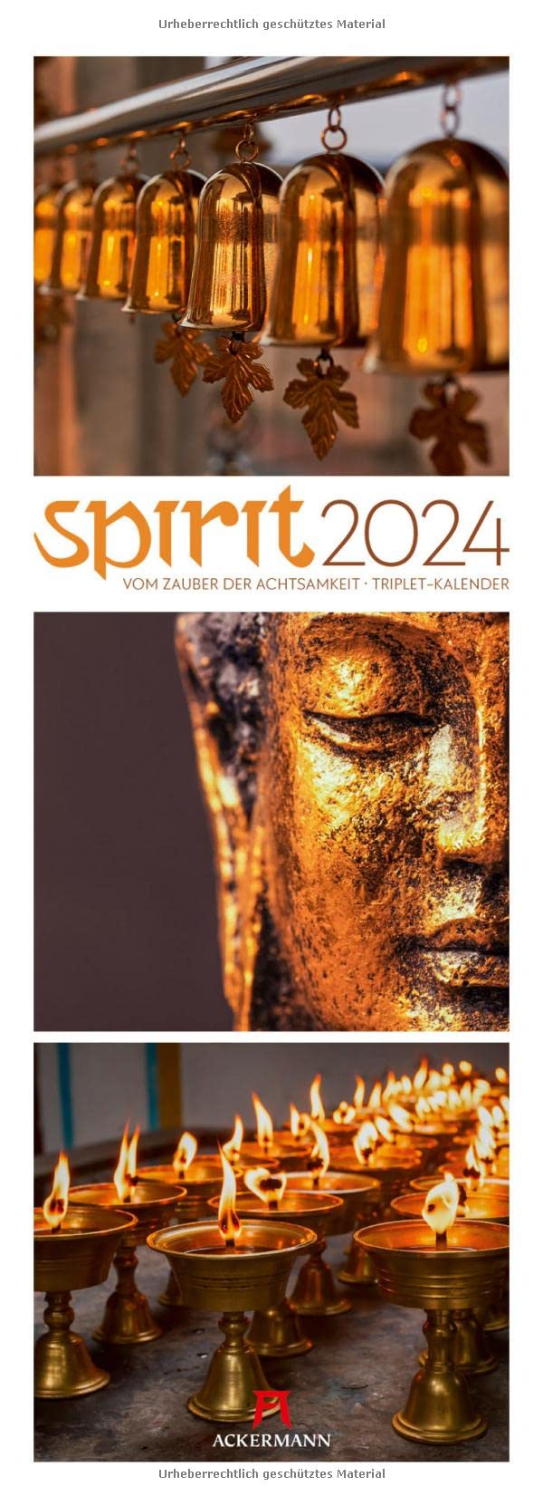 Spirit Kalender 2024, Triplet-Wandkalender im Hochformat (33x66 cm) - Farbintensiver Dekokalender zum Thema Buddhismus, Spiritualität und Achtsamkeit Calendars