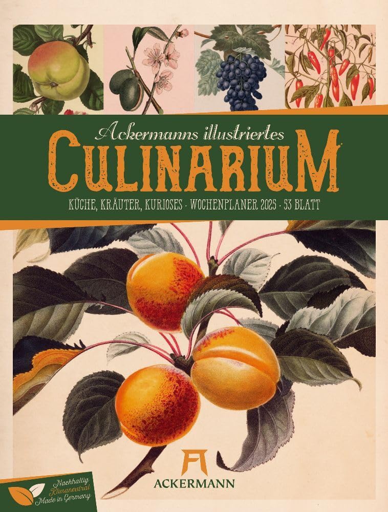 Culinarium - Wochenplaner Kalender 2025, Wandkalender im Hochformat (25x33 cm) - Botanische Illustrationen im Stil von Merian/Redouté, Wochenkalender Arts & Music
