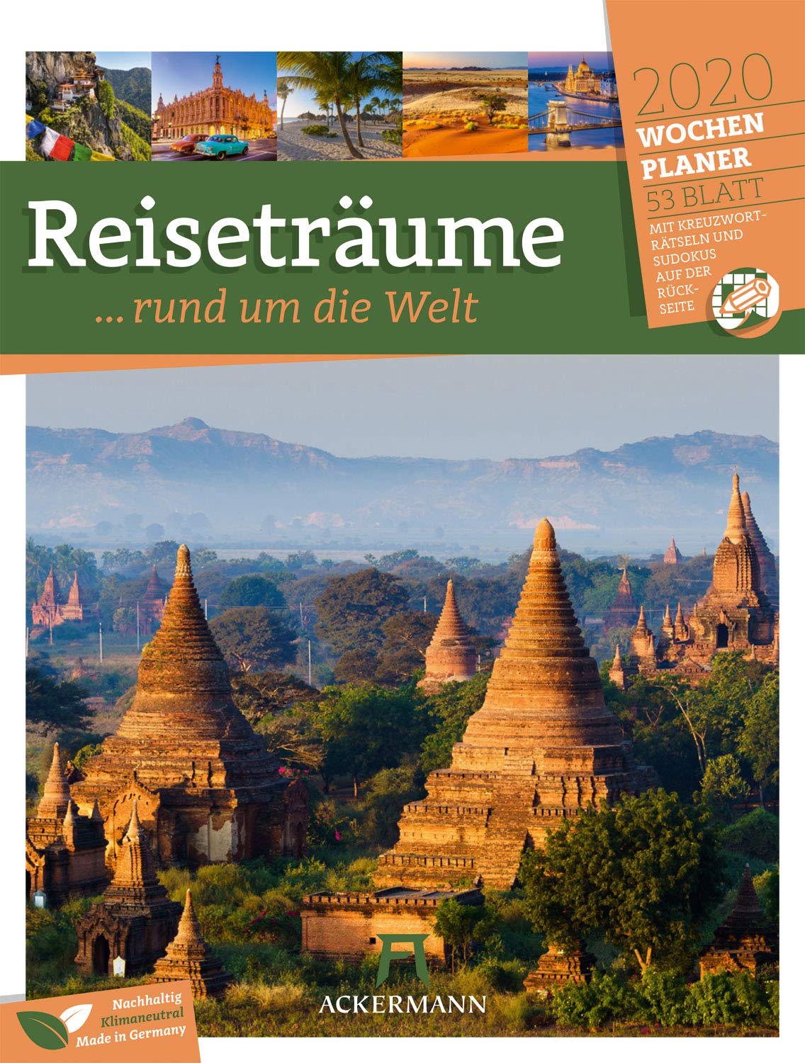 Reiseträume, rund um die Welt - Wochenplaner 2020, Wandkalender im Hochformat (25x33 cm) - Wochenkalender mit Rätseln und Sudoku auf der Rückseite book