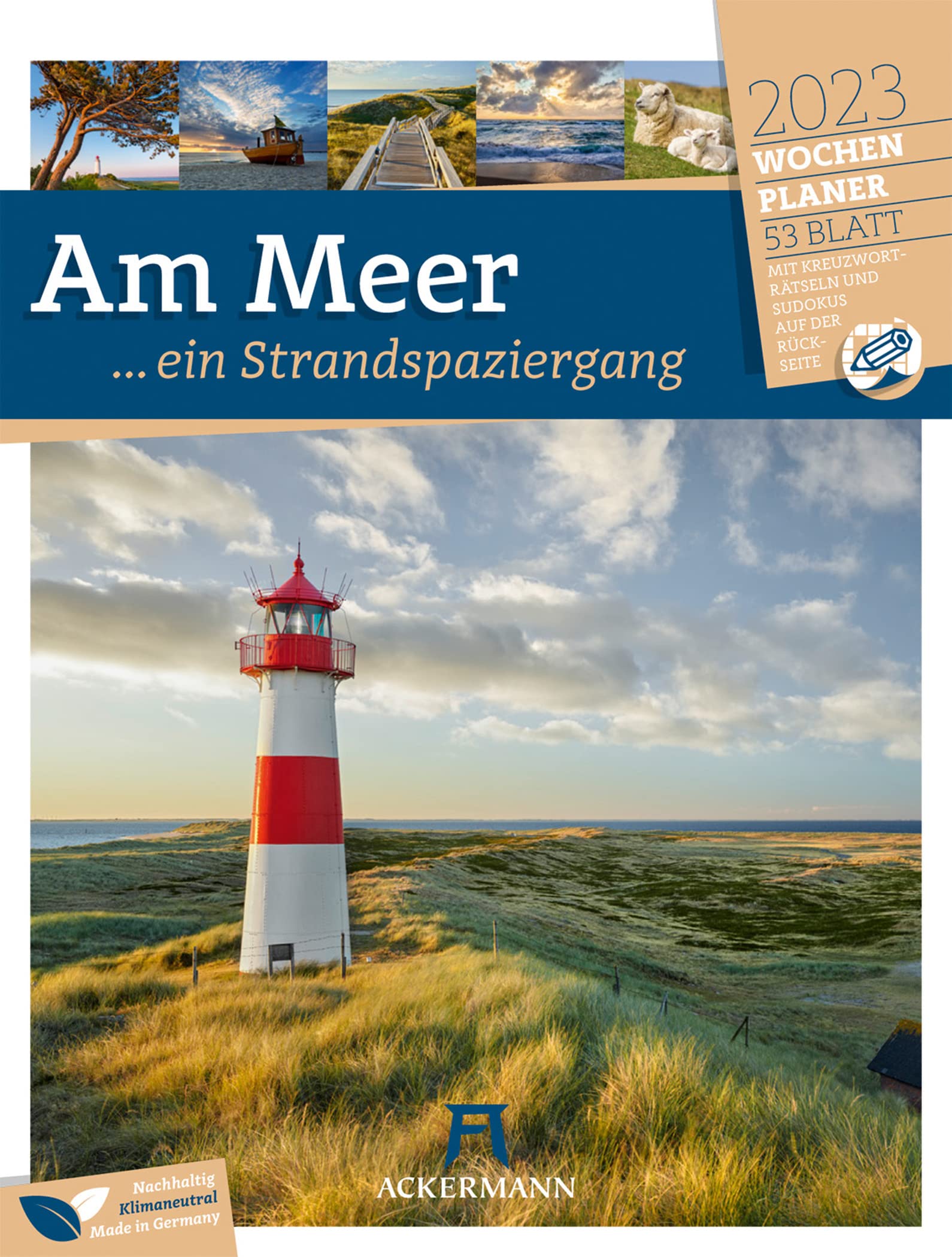 Am Meer, ein Strandspaziergang - Wochenplaner Kalender 2023, Wandkalender im Hochformat (25x33 cm) - Wochenkalender mit Rätseln und Sudokus book