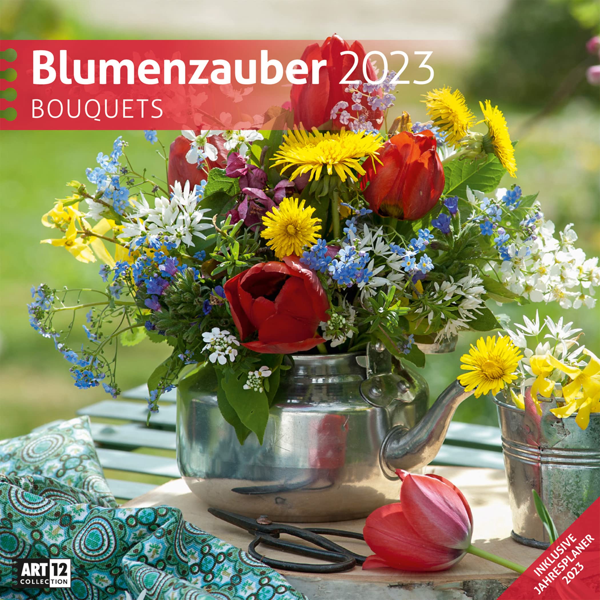 Blumenzauber 2023, Wandkalender / Broschürenkalender im Hochformat (aufgeklappt 30x60 cm) - Geschenk-Kalender mit Monatskalendarium zum Eintragen Hobbies & Crafts