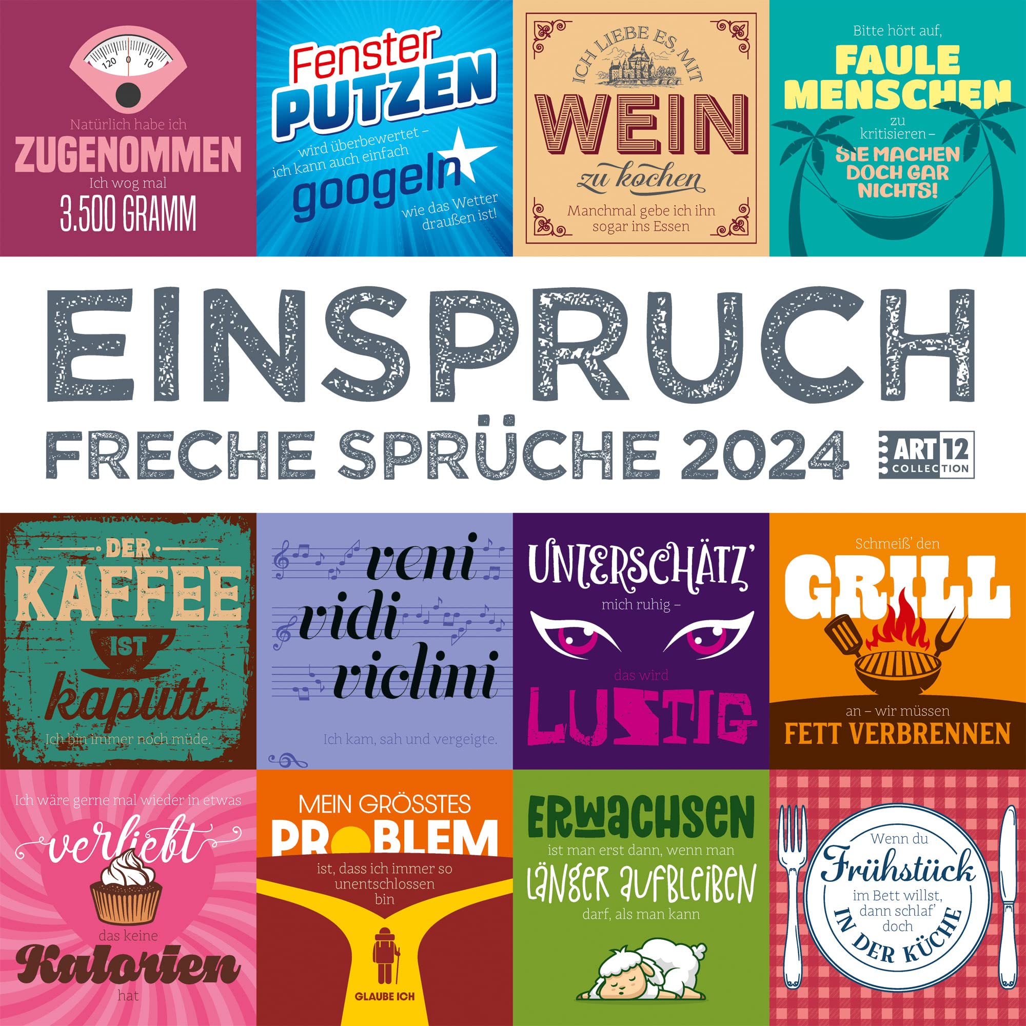 Einspruch 2024, Wandkalender / Broschürenkalender im Hochformat (aufgeklappt 30x60 cm) - Geschenk-Kalender mit Monatskalendarium zum Eintragen book