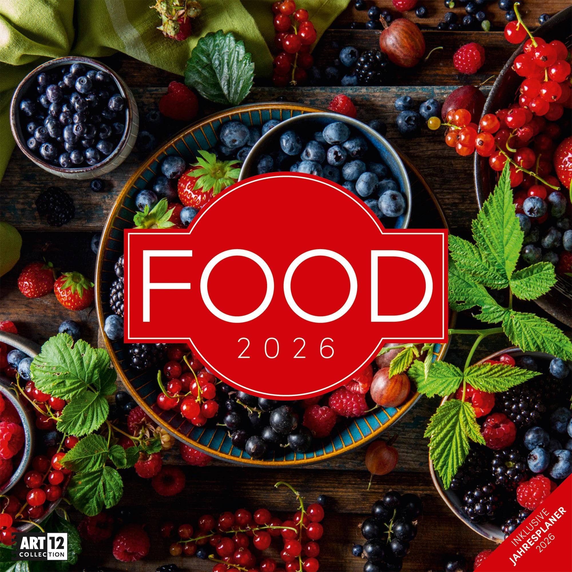 Food Broschürenkalender 2026 - 30x30 - Art12 | Stilvoller Küchen-Kalender im schlanken Hochformat (aufgeklappt 30x60 cm) | mit Eintrage-Kalendarium Photography