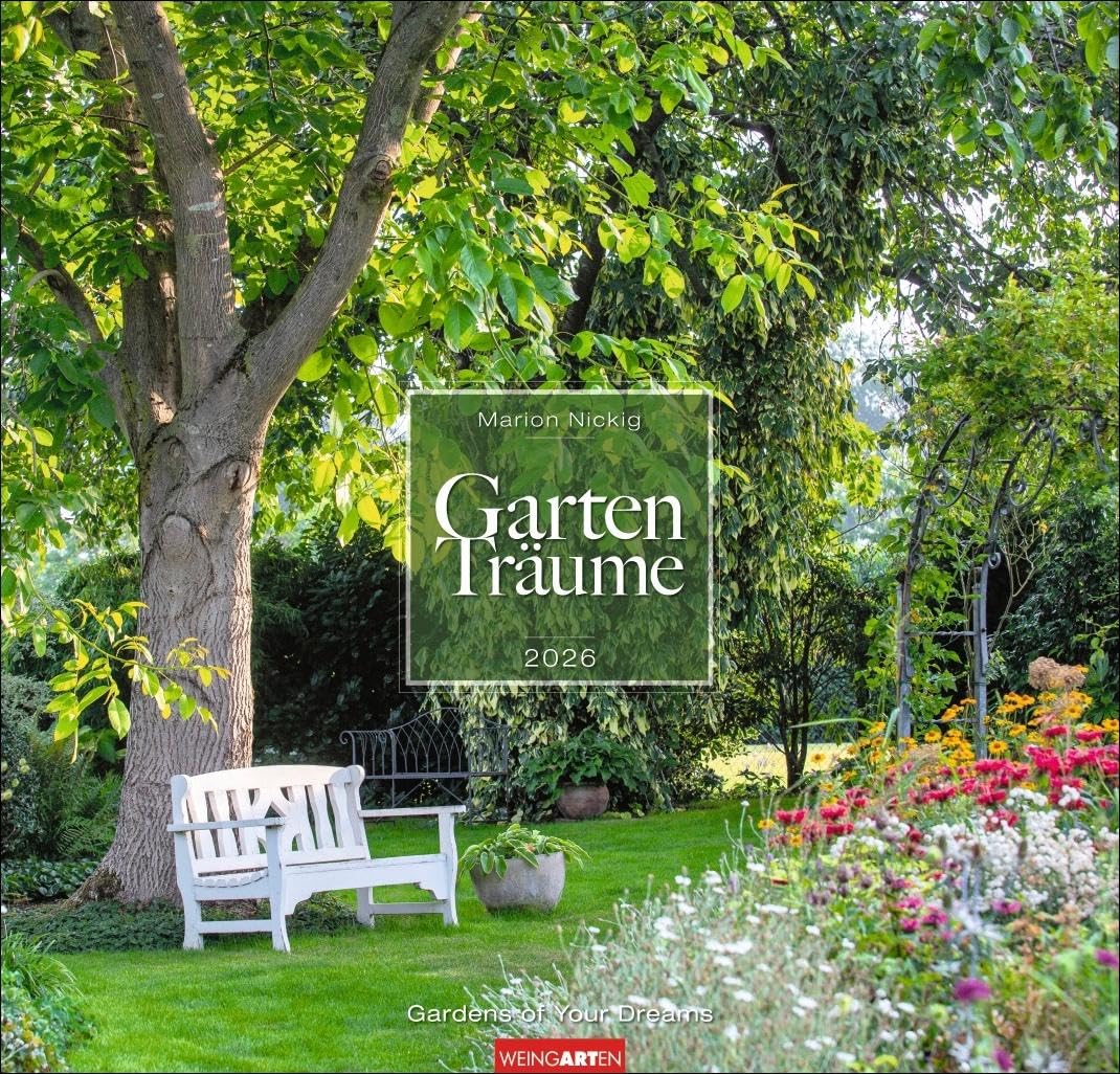 Gartenträume Kalender 2026: Wandkalender mit 12 Fotos romantischer Gärten. Farbenprächtiger Bildkalender für die Wand. Quadratischer Fotokalender. Film, Art & Culture