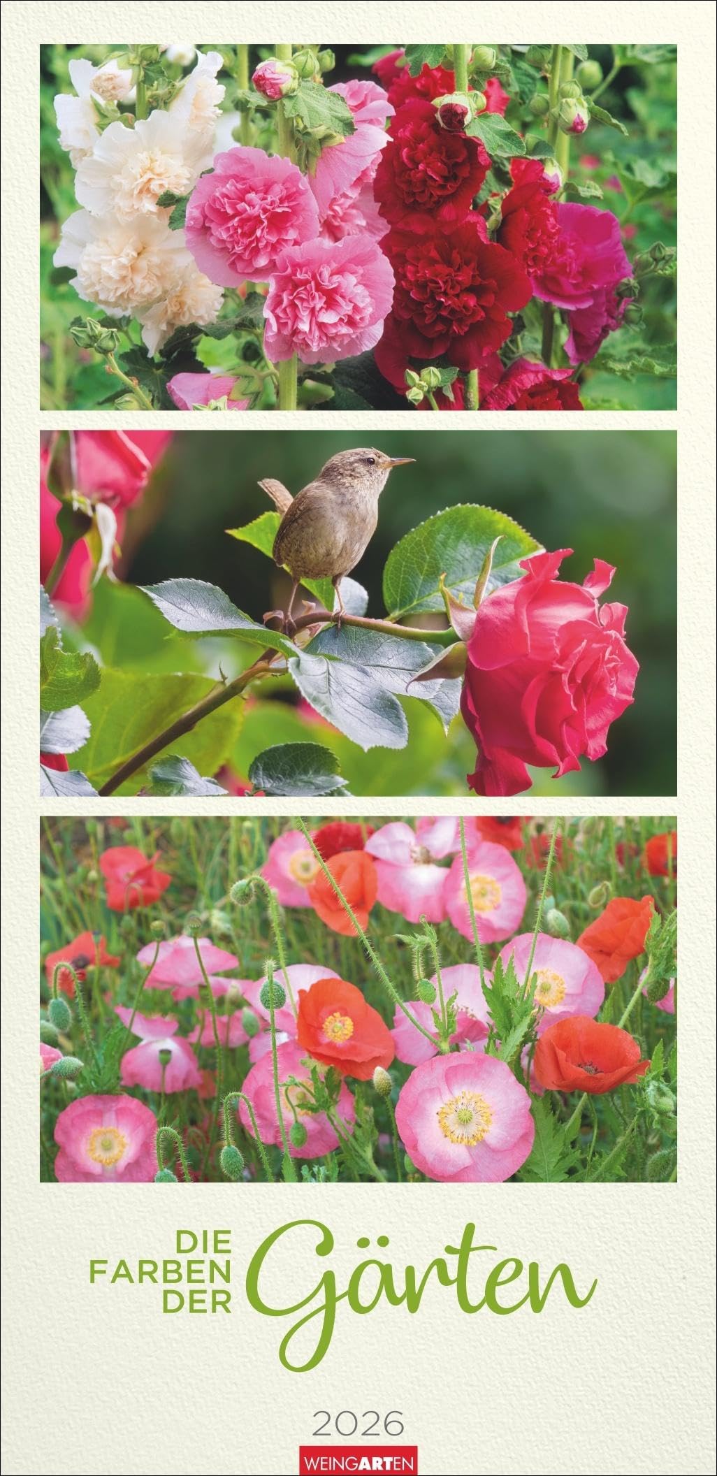 Die Farben der Gärten Kalender 2026: Langer Foto-Wandkalender im Format 33 x 68 cm. Natur-Kalender 2026 mit atemberaubenden Garten-Fotos in eleganten Kompositionen. Hochformat. Leisure, Home & Garden