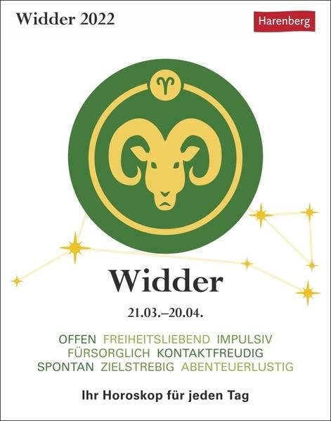 Widder Kalender 2022: Ihr Horoskop für jeden Tag Leisure, Home & Garden
