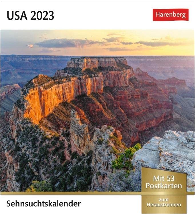 USA Sehnsuchtskalender 2023. Wöchentlich Postkarten in einem kleinen Kalender. Foto-Kalender mit typisch amerikanischen Motiven. Tischkalender mit ... Aufhängen.: Wochenkalender mit 53 Postkarten Leisure, Home & Garden