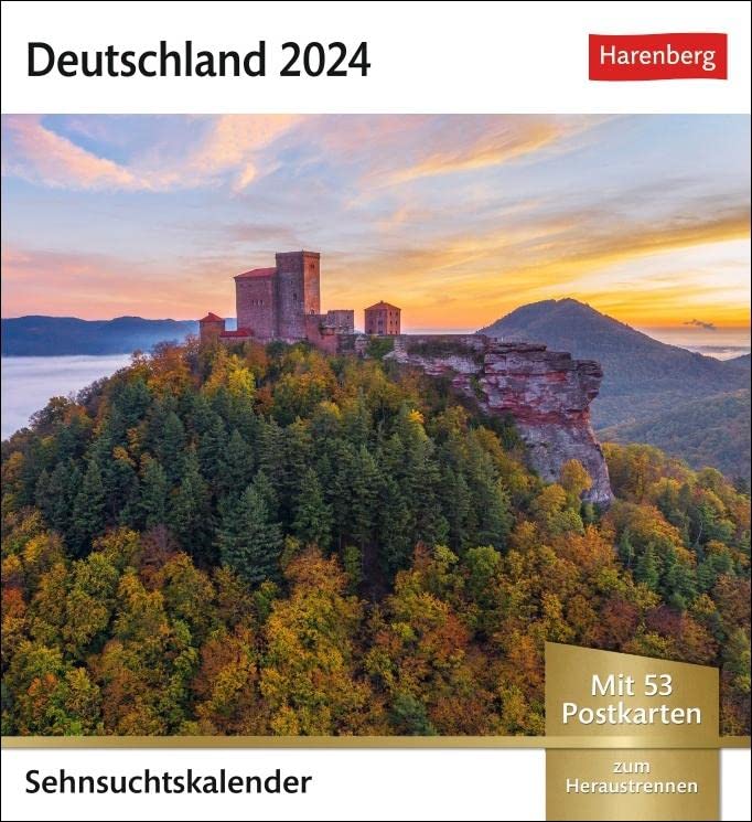 Deutschland Sehnsuchtskalender 2024. Reise-Kalender mit 53 hochwertigen Postkarten der schönsten Plätze Deutschlands. Postkartenkalender 2024. 16 x ... Postkarten (Sehnsuchtskalender von Harenberg) Calendars
