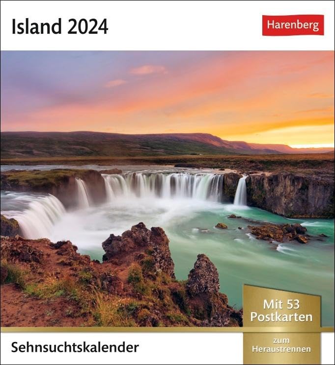 Island Sehnsuchtskalender 2024. Fernweh in einem Foto-Kalender zum Aufstellen. Die schönsten Landschaften Islands als Postkarten in einem ... Postkarten (Sehnsuchtskalender von Harenberg) Calendars