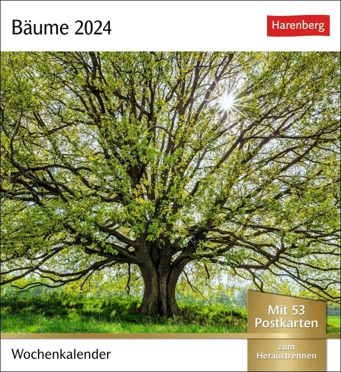 Bäume Postkartenkalender 2024. Fotokalender mit 53 Postkarten zum Sammeln und Verschicken. Dekorative Baum-Aufnahmen von bekannten Fotografen. ... 2024: Wochenkalender mit 53 Postkarten Calendars