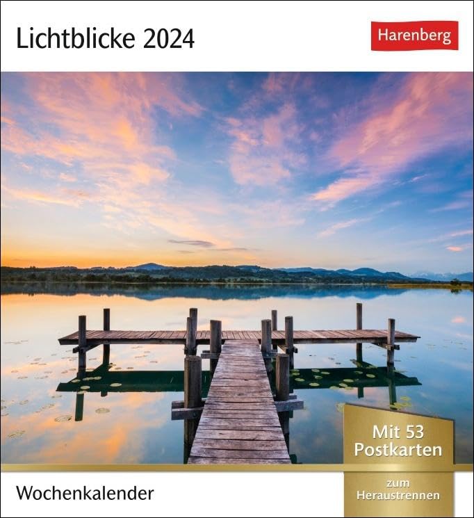 Lichtblicke Postkartenkalender. Kalender zum Aufstellen oder Aufhängen. Postkarten-Tischkalender 2024 mit stimmungsvollen Motiven und Naturaufnahmen: Wochenkalender mit 53 Postkarten Calendars