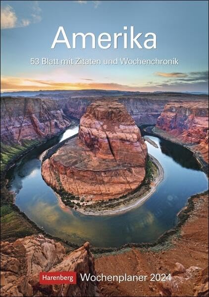 Amerika Wochenplaner 2024. Kalender mit Zitaten, Fotos und Wochenkalendarium. Terminplaner für Übersicht im Alltag. Praktischer Wandplaner mit 53 ... Fotos: 53 Blatt mit Zitaten und Wochenchronik Calendars