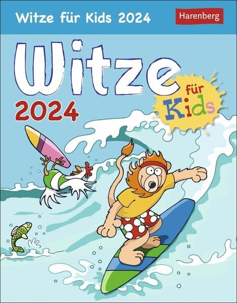 Witze für Kids Tagesabreißkalender 2024. Lustiger Tageskalender für Kinder. Humorvoller Tischkalender 2024 mit täglichen Kinder-Witzen. Kinder-Kalender zum Aufstellen. Film, Art & Culture