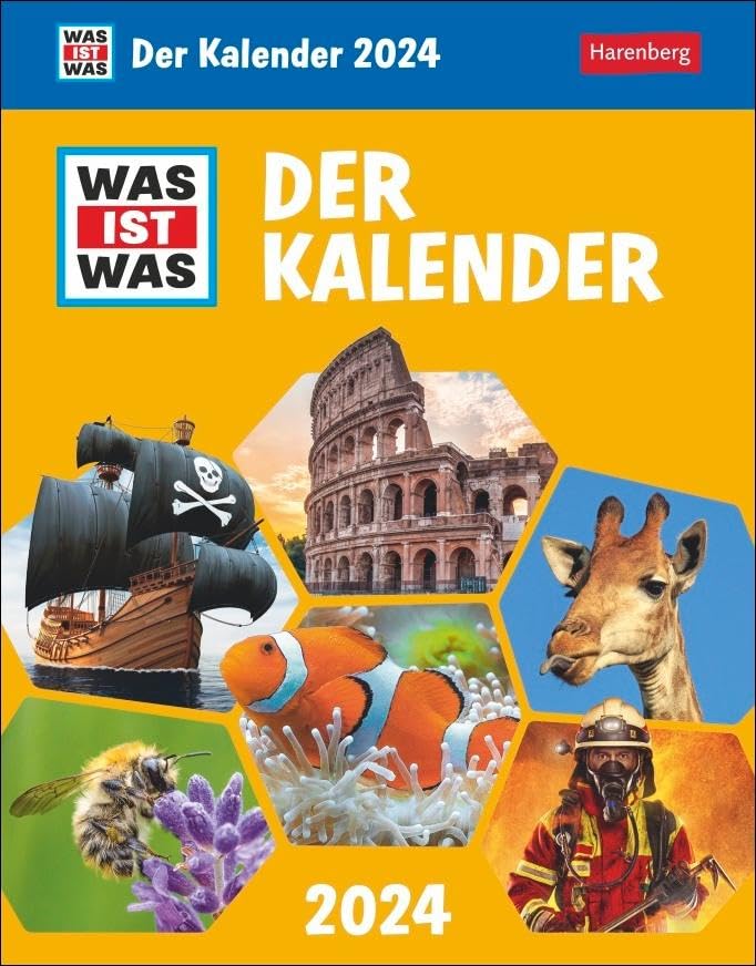 WAS IST WAS - Der Kalender. Tagesabreißkalender 2024. Kinderkalender zur beliebten Buchreihe. Tageskalender zum Abreißen - täglich Neues lernen mit dem Tischkalender 2024.: Kinderkalender Leisure & Fun