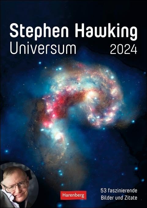 Stephen Hawking - Universum Wochenplaner 2024. Spannender Wandkalender mit 53 faszinierenden Bildern und Zitaten. Terminkalender 2024 für die Wand. 25 x 35,5 cm: 53 faszinierende Bilder und Zitate Calendars