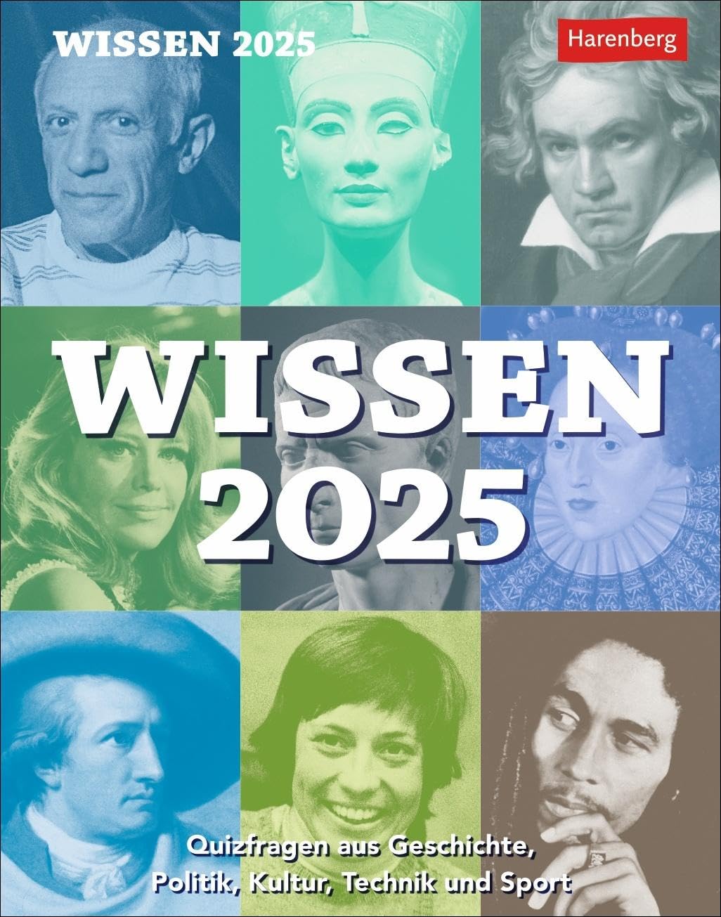 Wissen Tagesabreißkalender 2025 - Quizfragen aus Geschichte, Politik, Kultur, Technik und Sport: Schlaue Fragen von A-Z in einem Tischkalender für ... für Rätselfans (Wissenskalender Harenberg) Calendars