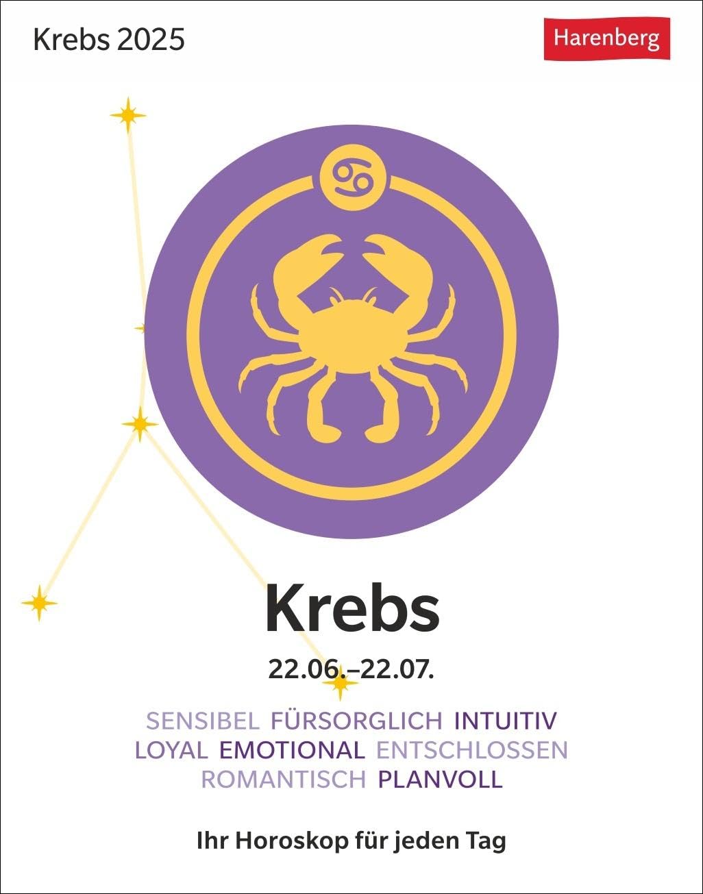 Krebs Sternzeichenkalender 2025 - Tagesabreißkalender - Ihr Horoskop für jeden Tag: Tischkalender 2025 mit täglichem Horoskop. Kleiner Kalender mit täglichem Blick in die Sterne book