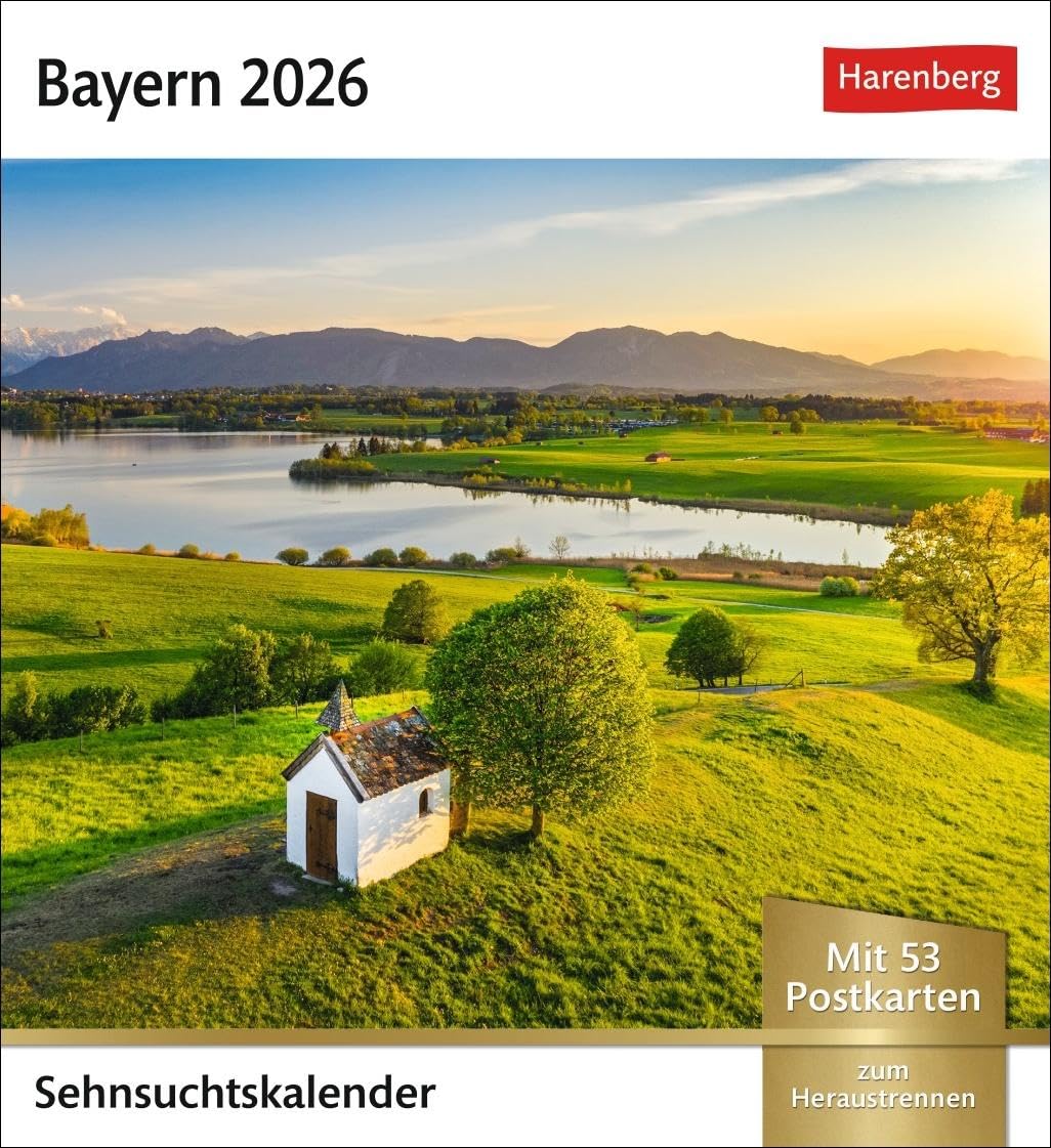 Bayern Sehnsuchtskalender 2026 - Wochenkalender mit 53 Postkarten: Eine Rundreise durch bayrische Idylle. 53 Postkarten in einem Foto-Kalender zum Aufstellen oder Aufhängen. Postkarten-Kalender Bayern Leisure, Home & Garden