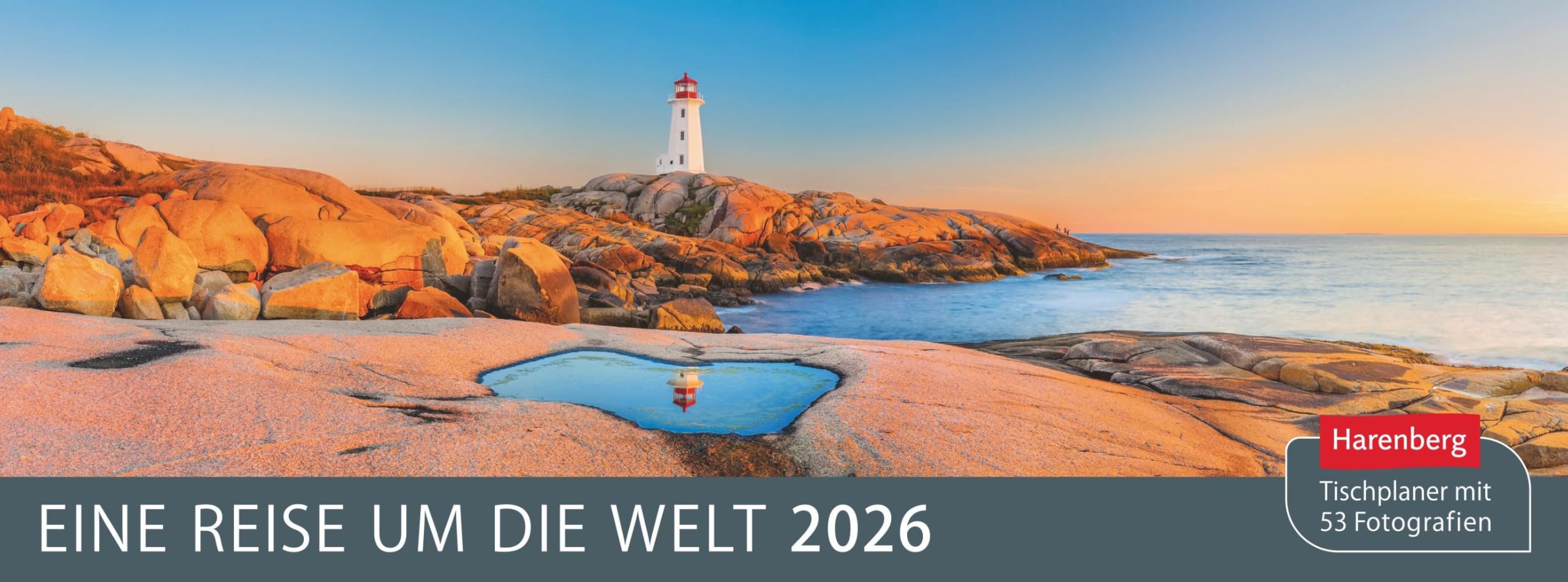 Eine Reise um die Welt Premium-Tischplaner 2026 - Wochenkalender mit 53 Fotografien: Spiral-Tischkalender mit 53 Fotos von den schönsten Reisezielen ... 29 x 11 cm (Tischkalender Harenberg) Leisure, Home & Garden