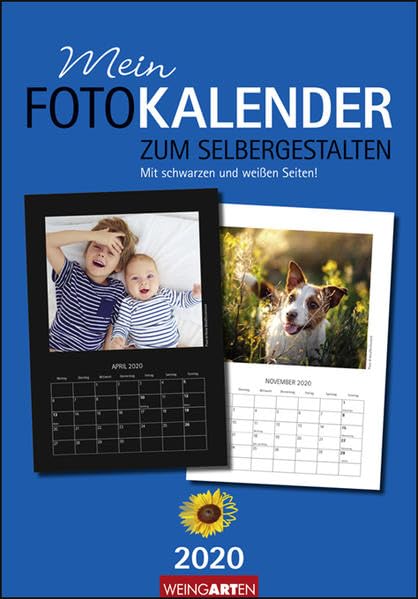 Fotokalender zum Selbergestalten 23 x 33 cm: Mit schwarzen und weißen Seiten. Bastelkalender 2020. Monatskalendarium. Spiralbindung. Format 23 x 33 cm Leisure, Home & Garden