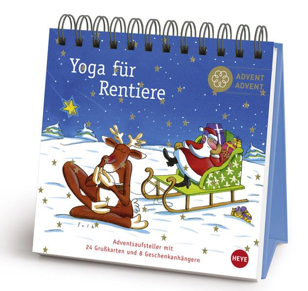 Klaus Puth - Yoga für Rentiere Adventsaufsteller: Mit 24 Grußkarten und 8 Geschenkanhängern Manga
