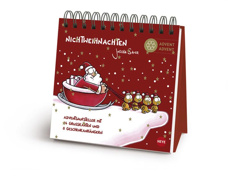 Joscha Sauer - Nichtweihnachten Adventsaufsteller: Mit 24 Grußkarten und 8 Geschenkanhängern Manga