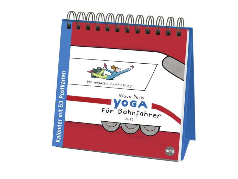 Klaus Puth: Yoga für Bahnfahrer Premium-Postkartenkalender. Postkartenkalender 2020. Wochenkalendarium. Spiralbindung. Format 16 x 16,5 cm Leisure, Home & Garden