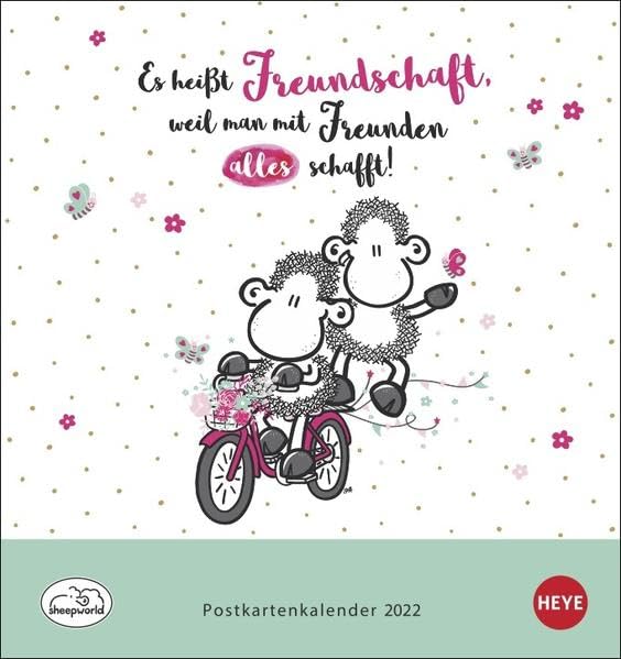 sheepworld Postkartenkalender 2022: Es heißt Freundschaft, weil man mit Freunden alles schafft! Manga