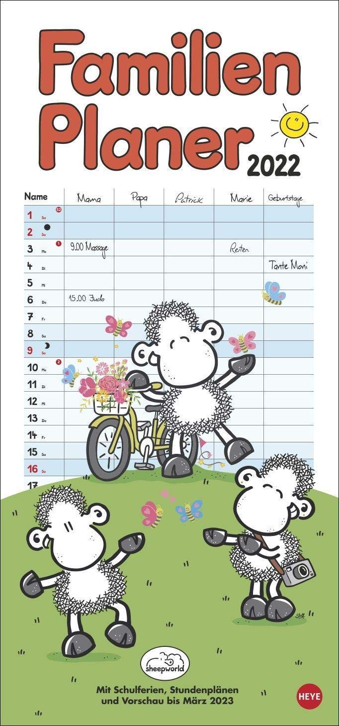 sheepworld Familienplaner Kalender 2022 Calendars