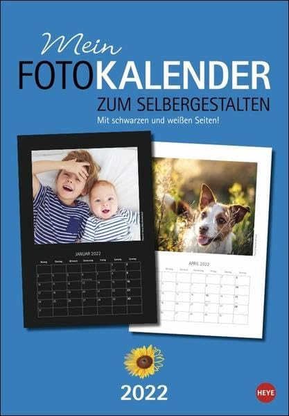 Fotokalender zum Selbergestalten 23 x 33 cm 2022: Mit schwarzen und weißen Seiten Calendars