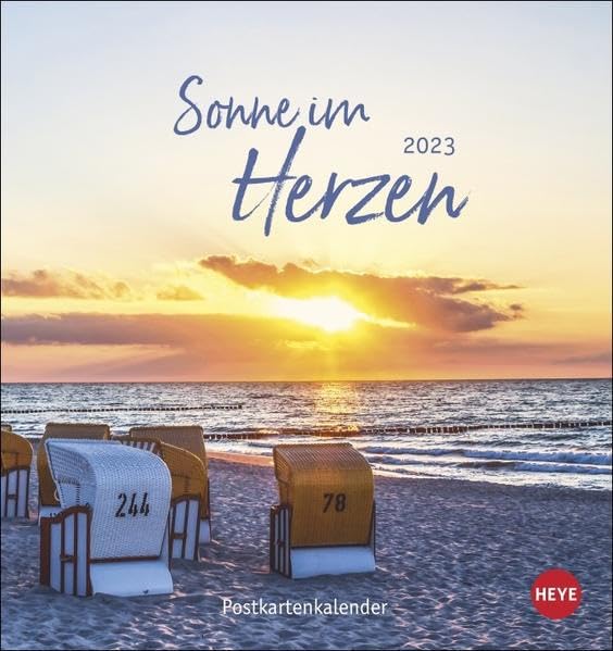 Sonne im Herzen Postkartenkalender. Monats-Tischkalender zum Aufstellen oder Aufhängen. Postkarten-Fotokalender 2023 mit Sprüchen zum Nachdenken, Sammeln oder Verschicken Leisure, Home & Garden