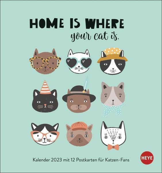 Katzensprüche Postkartenkalender 2023. Weisheiten über Samtpfoten in einem kleinen Kalender voll typografischer Details. Ein Muss für Katzenliebhaber, der Postkarten-Tischkalender. Leisure, Home & Garden