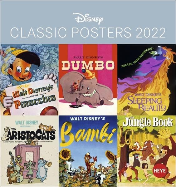 Disney Classic Filmplakate Postkartenkalender 2022 Leisure, Home & Garden