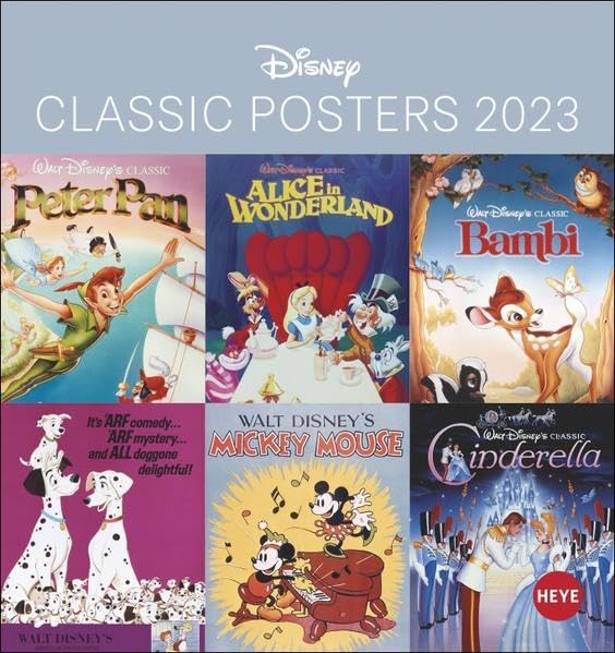 Disney Classic Filmplakate Postkartenkalender 2023 - Kalender mit perforierten Postkarten - zum Aufstellen und Aufhängen - mit Monatskalendarium - 16 x 17 cm book