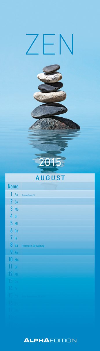 ZEN 2015 - Streifenkalender (9,5 x 33) - Meditationskalender Books