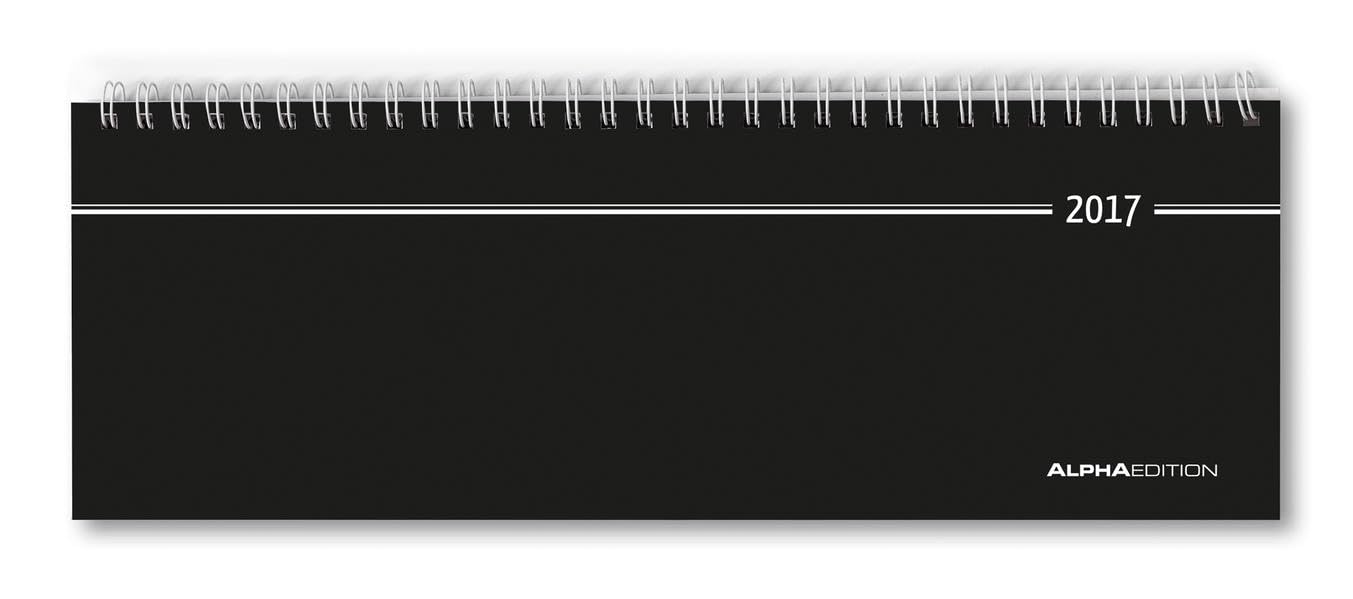 Tisch-Querkalender schwarz 2017 - 1 Woche 2 Seiten - (28,5 x 10) book