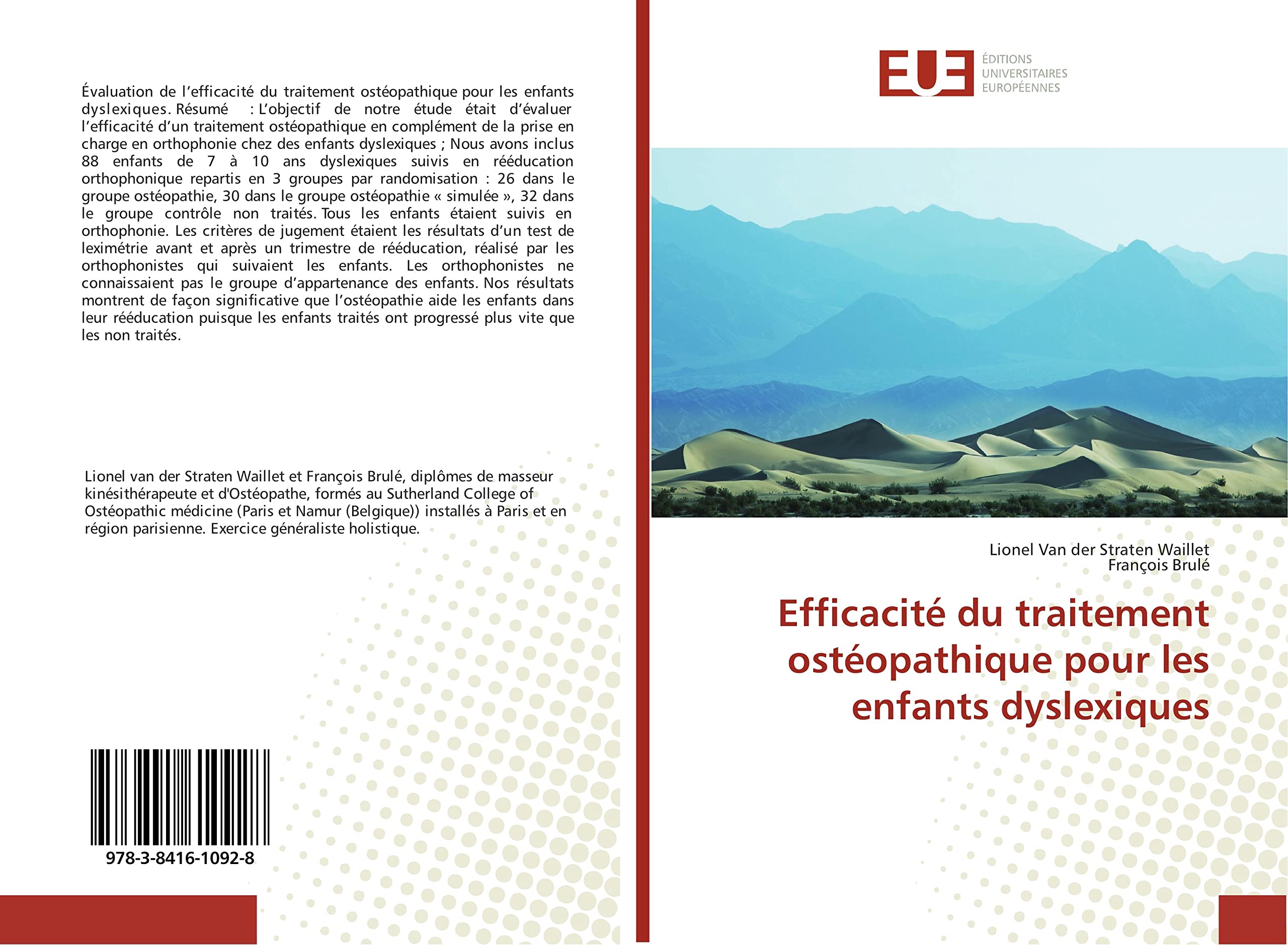 Efficacité du traitement ostéopathique pour les enfants dyslexiques book