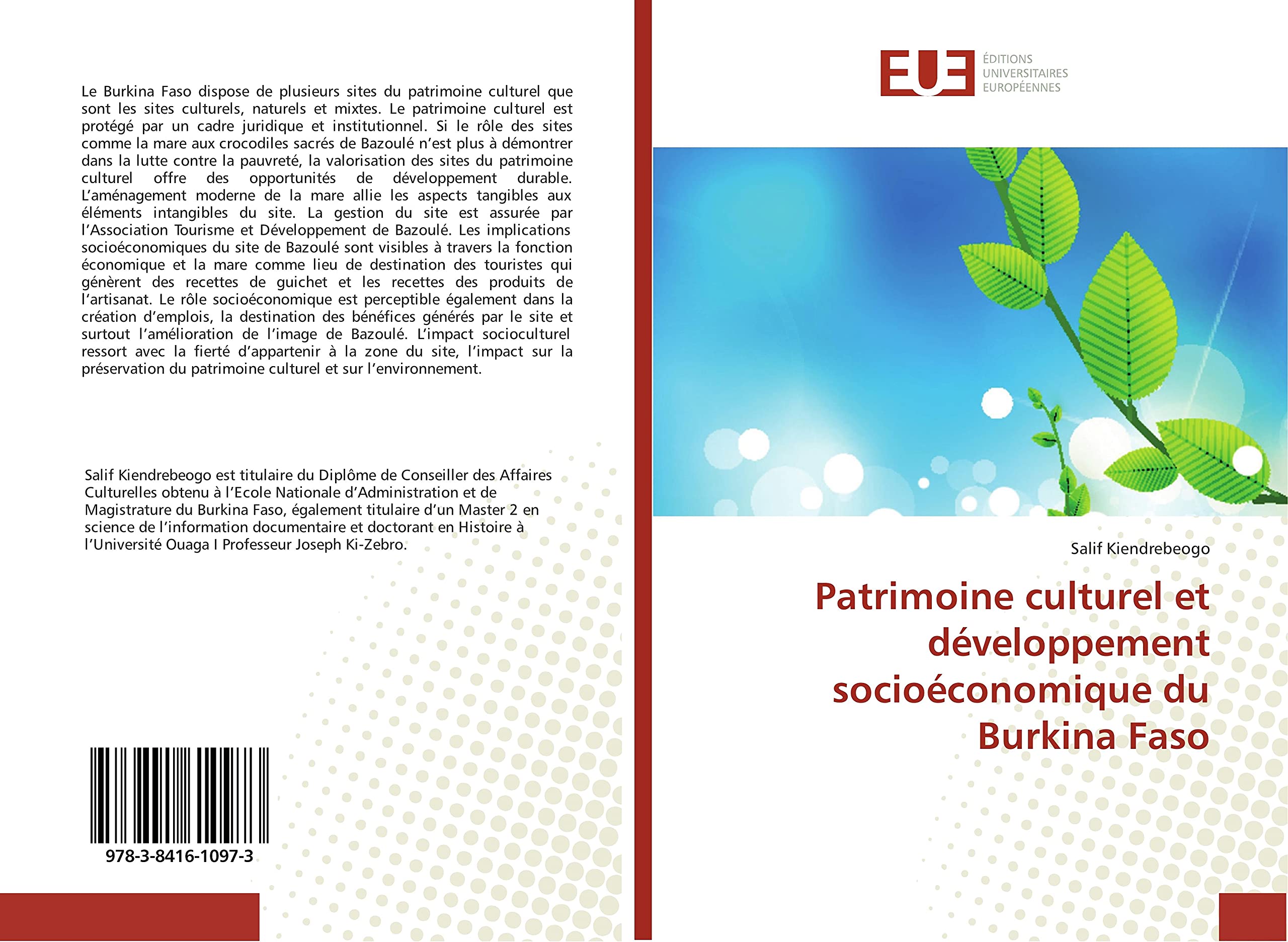 Patrimoine culturel et développement socioéconomique du Burkina Faso book