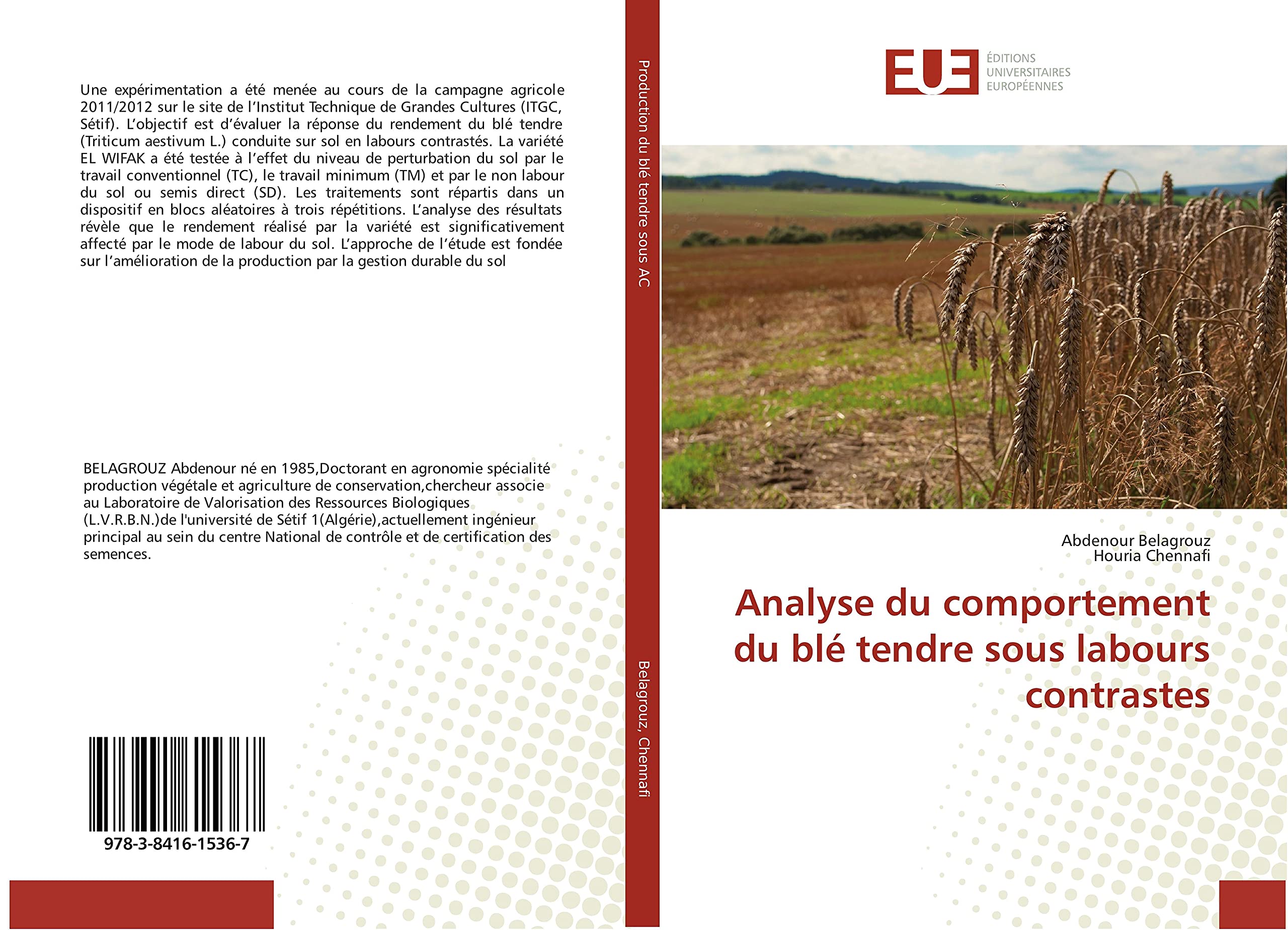 Analyse du comportement du blé tendre sous labours contrastes book