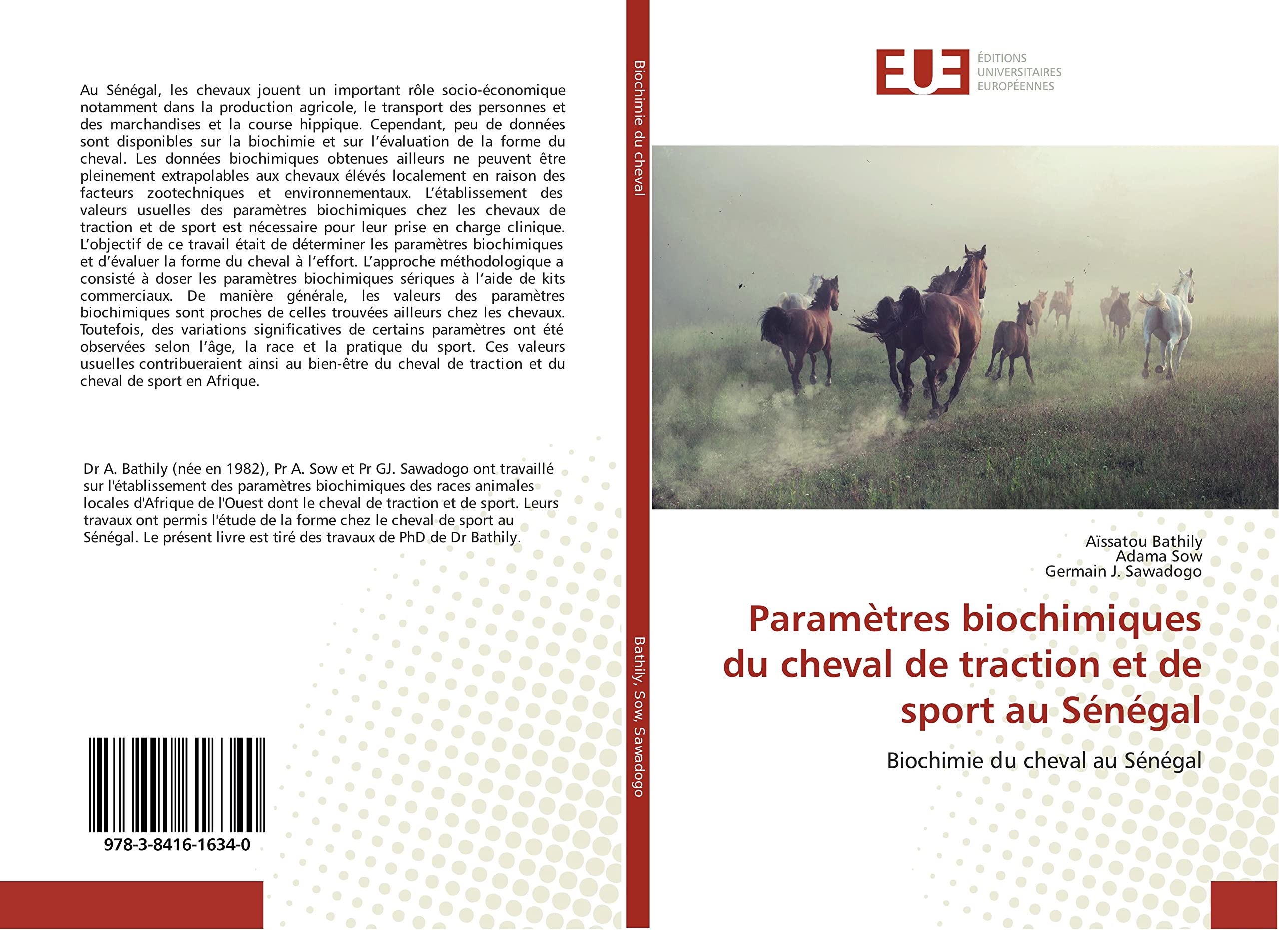 Paramètres biochimiques du cheval de traction et de sport au Sénégal: Biochimie du cheval au Sénégal book