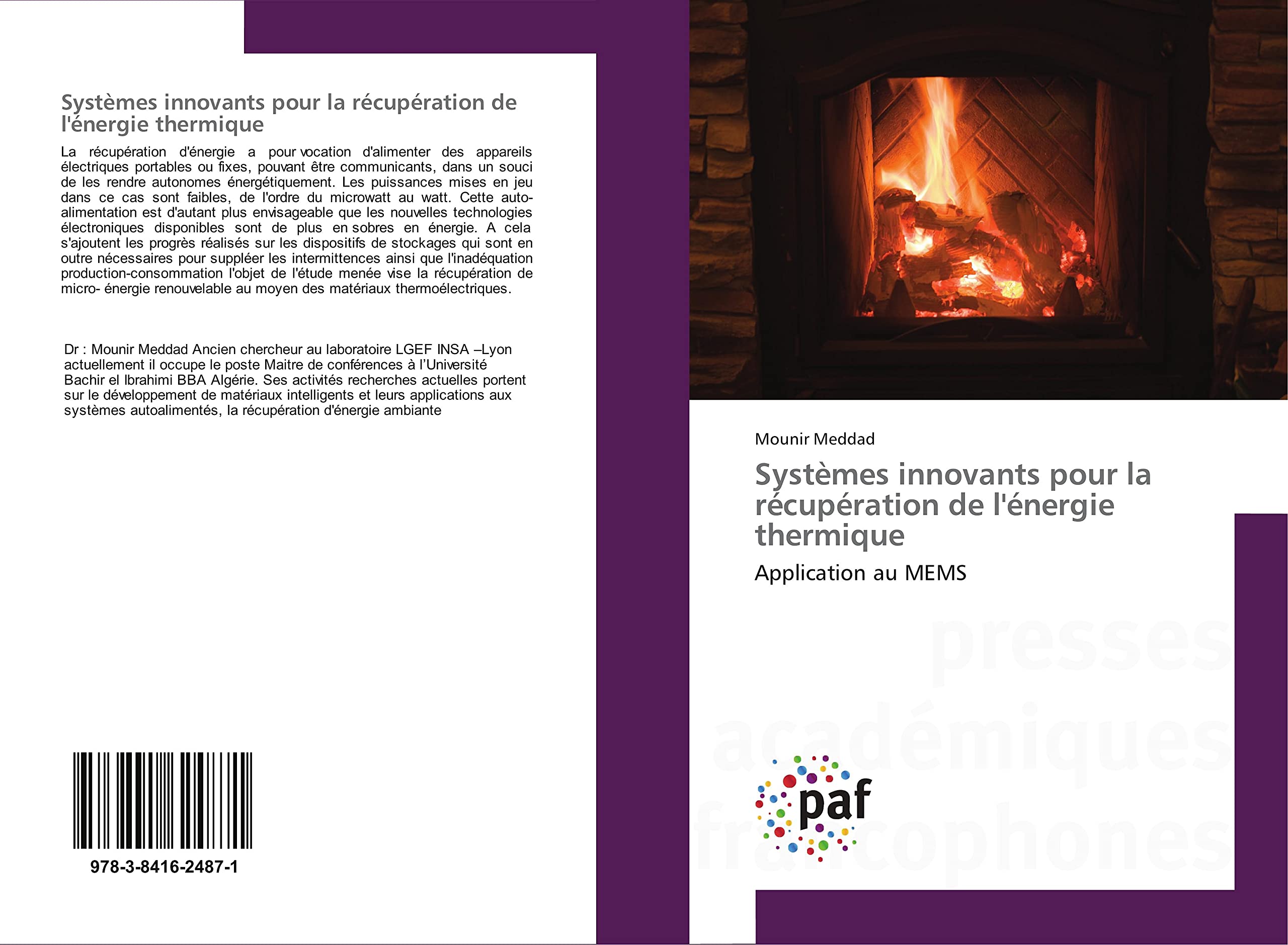 Systèmes innovants pour la récupération de l'énergie thermique: Application au MEMS book