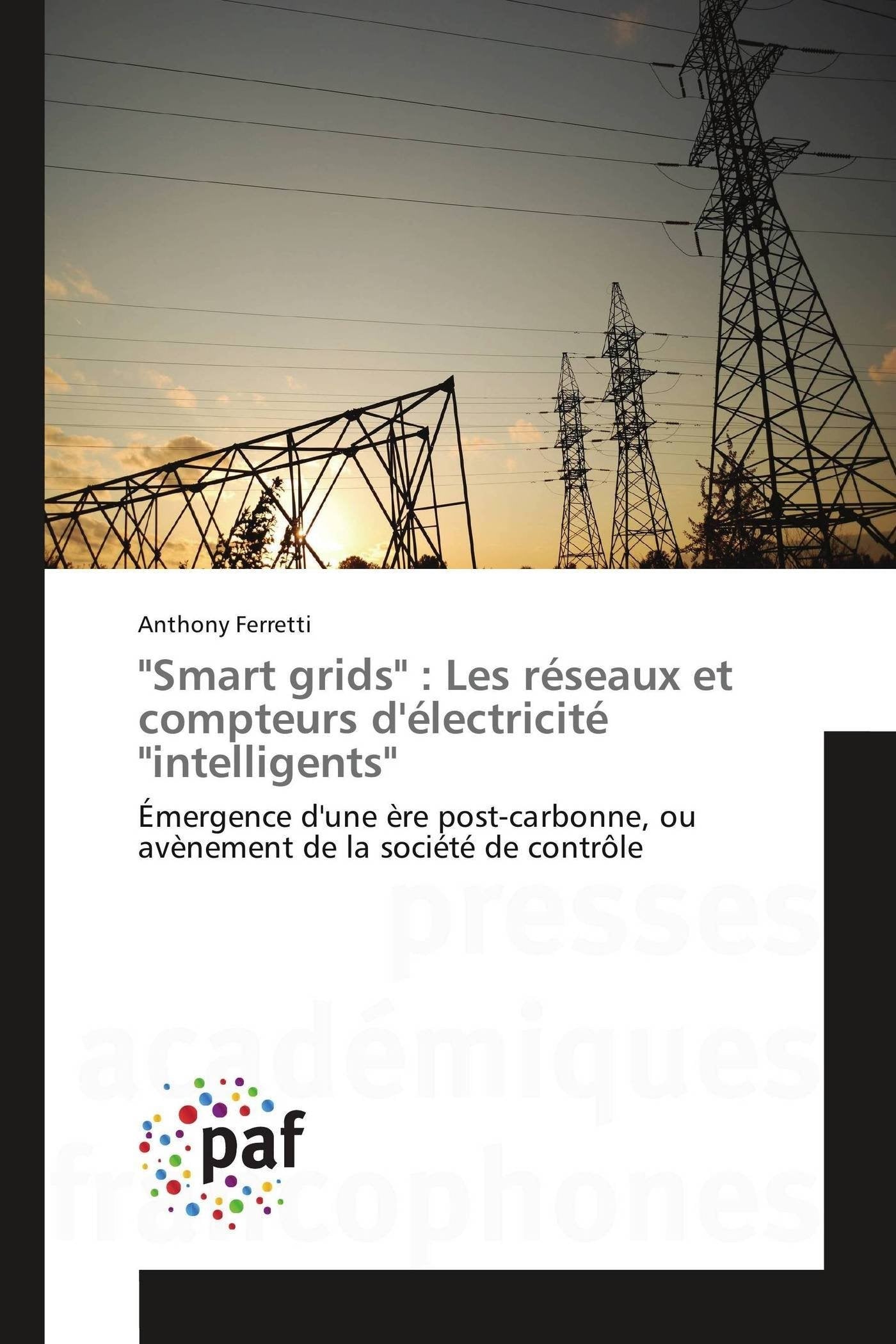 "Smart grids" : Les réseaux et compteurs d'électricité "intelligents": Émergence d'une ère post-carbonne, ou avènement de la société de contrôle book