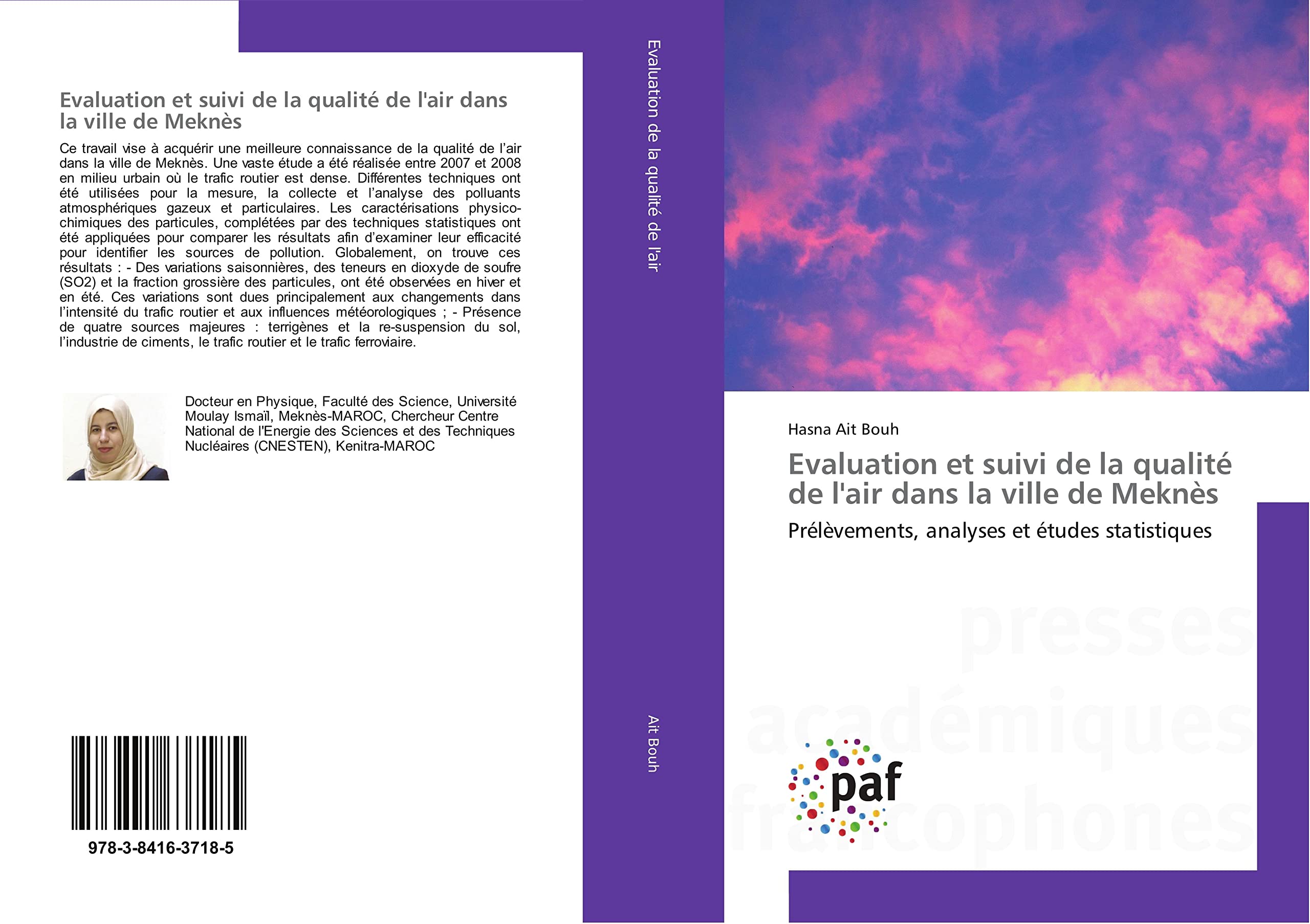 Evaluation et suivi de la qualité de l'air dans la ville de Meknès: Prélèvements, analyses et études statistiques book