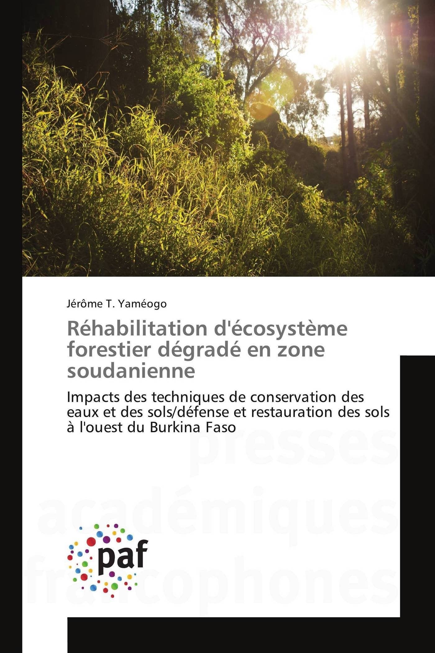 Réhabilitation d'écosystème forestier dégradé en zone soudanienne: Impacts des techniques de conservation des eaux et des sols/défense et restauration des sols à l'ouest du Burkina Faso book