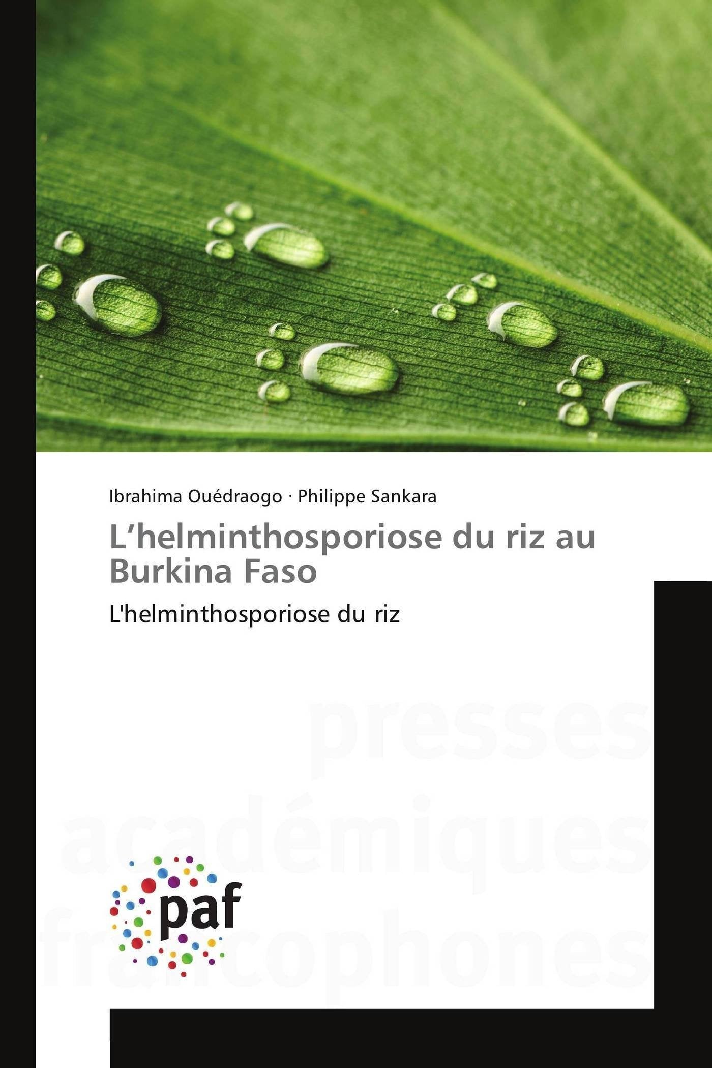 L’helminthosporiose du riz au Burkina Faso: L'helminthosporiose du riz book