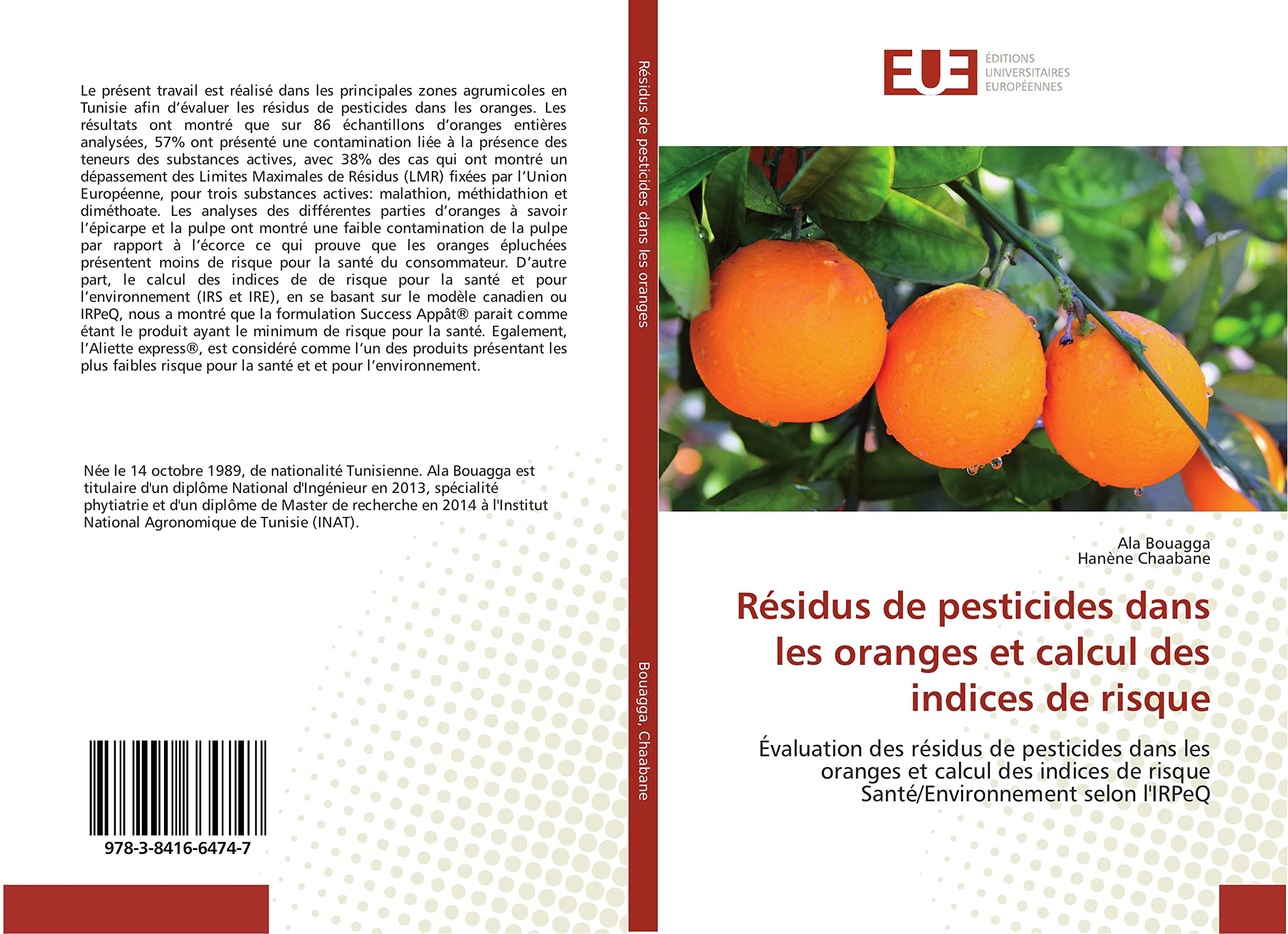 Résidus de pesticides dans les oranges et calcul des indices de risque book