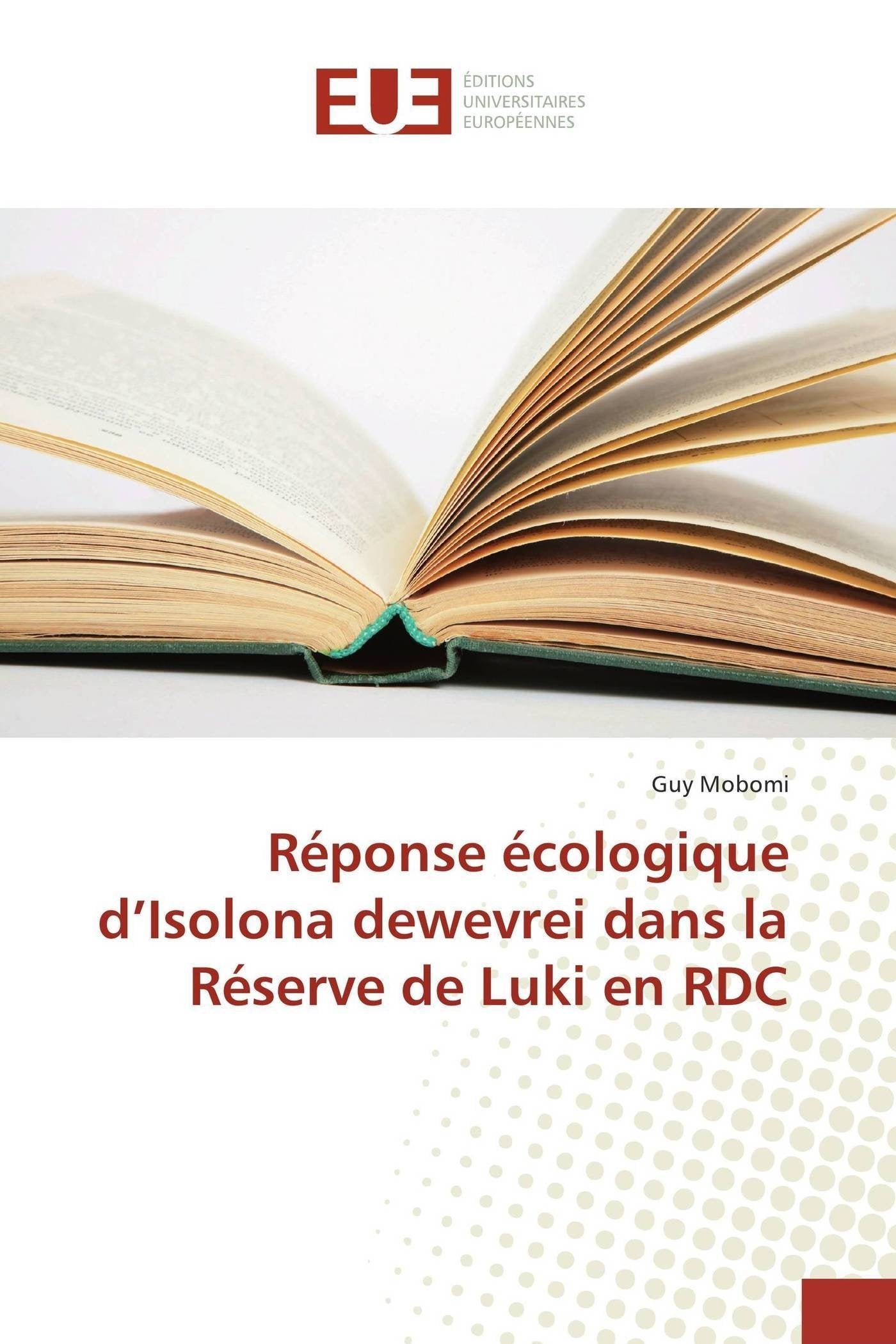 Réponse écologique d isolona dewevrei dans la réserve de luki en rdc book