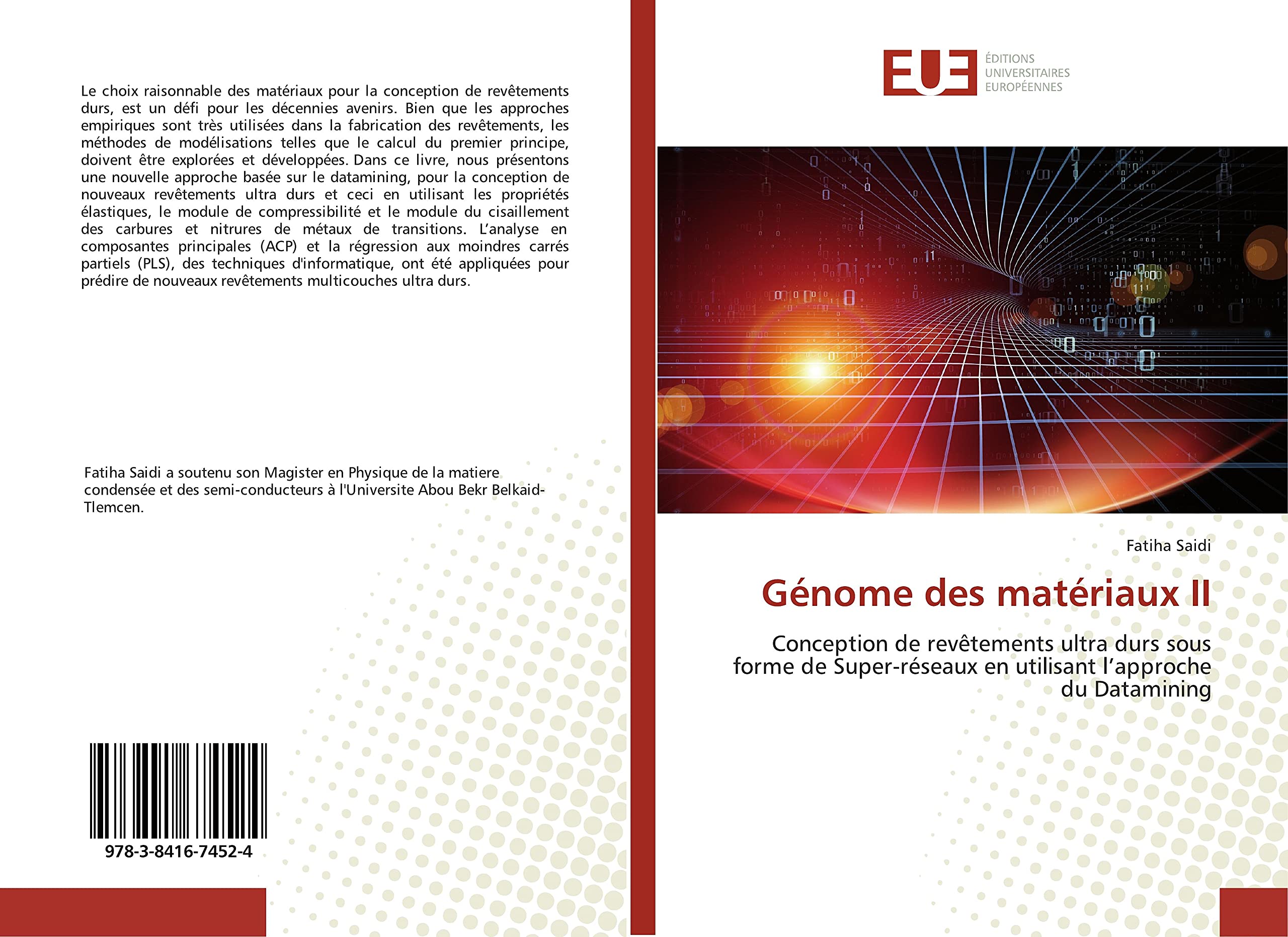 Génome des matériaux II: Conception de revêtements ultra durs sous forme de Super-réseaux en utilisant approche Datamining book