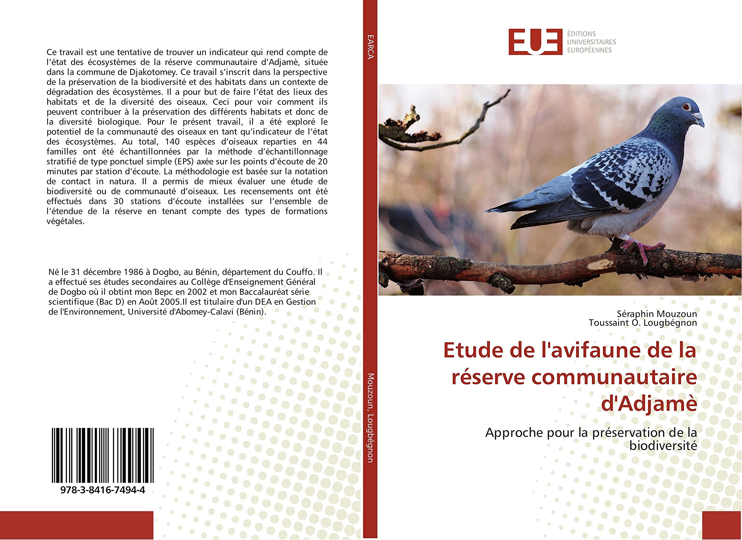 Etude de l'avifaune de la réserve communautaire d'Adjamè: Approche pour la préservation de la biodiversité book