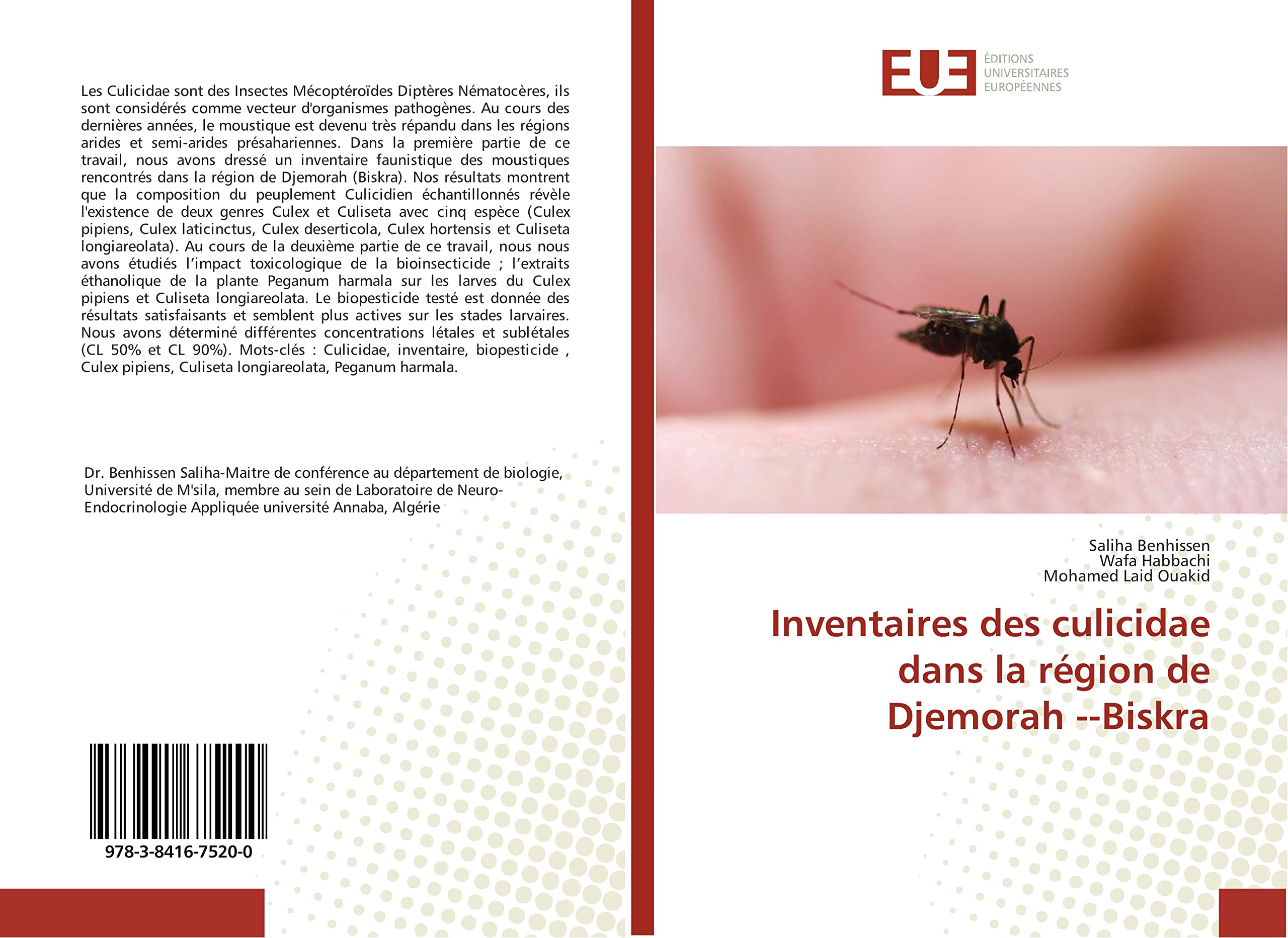 Inventaires des culicidae dans la region de Djemorah Biskra book